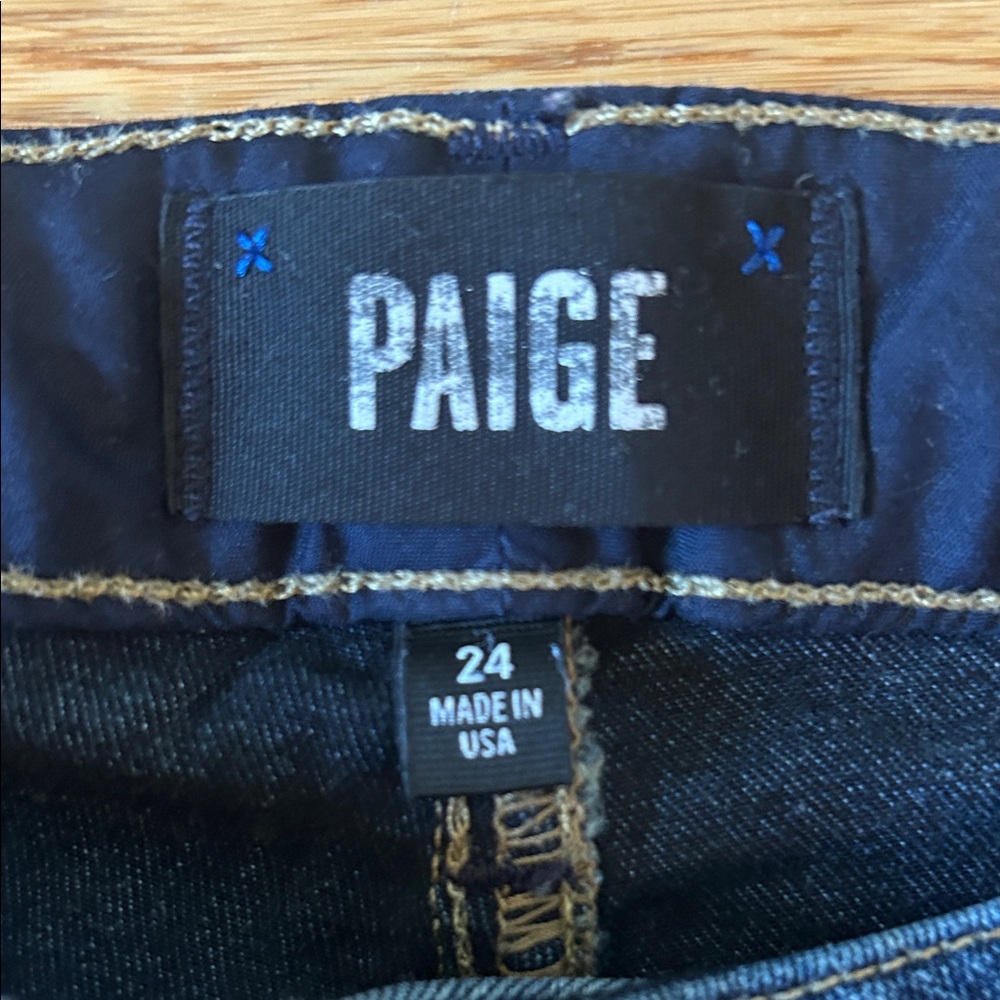 Paige Women’s High Rise Bell Canyon Dark Blue Size 24 - Picture 3 of 7